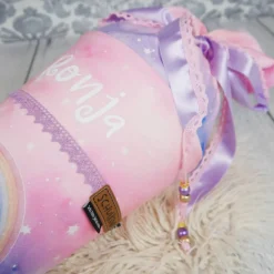 Schultüte Stoff Einhorn & Regenbogen Rosa - Flieder *personalisierbar und mit Kisseninlet