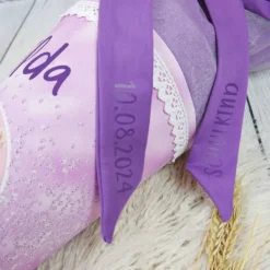 Schultüte Stoff Einhorn Lila Flieder  mit Tüll 70cm 85cm   *personalisierbar und mit Kisseninlet