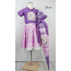 Schultüte Stoff Einhorn Lila Flieder  mit Tüll 70cm 85cm   *personalisierbar und mit Kisseninlet