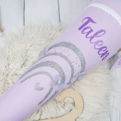 Schultüte Stoff Glitzer Regenbogen Schmetterlinge Flieder Bunt 70cm 85cm   *personalisierbar und mit Kisseninlet