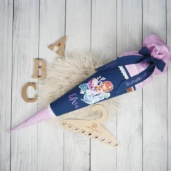 Schultüte Stoff Meerjungfrau Unterwasser Lila Blau 70cm 85cm   *personalisierbar und mit Kisseninlet