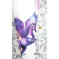 Schultüte Stoff mit Pegasus in Lila *personalisierbar und mit Kisseninlet