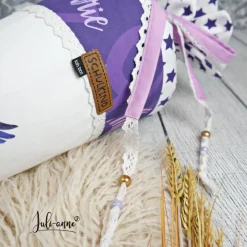 Schultüte Stoff mit Pegasus in Lila *personalisierbar und mit Kisseninlet