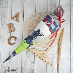 Schultüte Stoff Ninja Kämpfer Junge  *personalisierbar und mit Kisseninlet