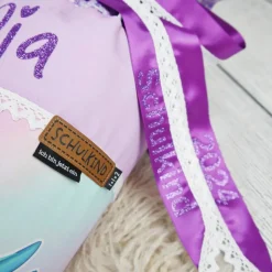 Schultüte Stoff Pegasus Lila *personalisierbar und mit Kisseninlet