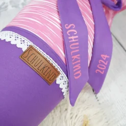 Schultüte Stoff Pferd Lila Rosa 70cm 85cm   *personalisierbar und mit Kisseninlet