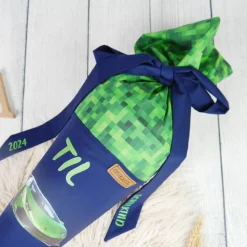 Schultüte Stoff Rennwagen Lamborghini Grün Blau 70cm 85cm   *personalisierbar und mit Kisseninlet