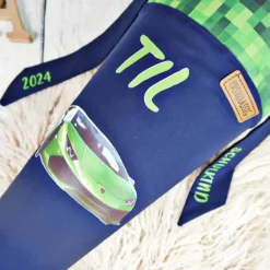 Schultüte Stoff Rennwagen Lamborghini Grün Blau 70cm 85cm   *personalisierbar und mit Kisseninlet