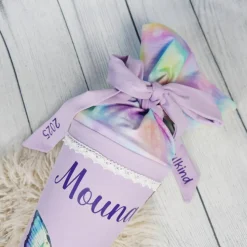 Schultüte Stoff Schmetterling Flieder Bunt 70cm 85cm   *personalisierbar und mit Kisseninlet