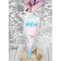 Schultüte Stoff TIE DYE Kätzchen Aquarell  *personalisierbar und mit Kisseninlet