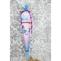 Schultüte Stoff TIE DYE Schmetterling Aquarell  *personalisierbar und mit Kisseninlet
