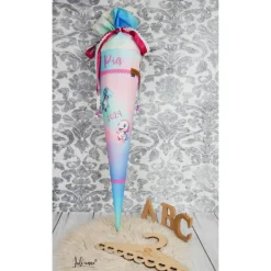 Schultüte Stoff Tye Die Dino Mädchen *personalisierbar und mit Kisseninlet