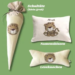 Schultüte Tiger mit Namen – Personalisierte Geschwistertüte & Kindergartentüte zur Einschulung