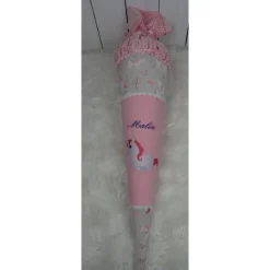 Schultüte, Zuckertüte, Einhorn auf Wunsch mit Namen und Einschulungstag bestickt  70 cm Länge