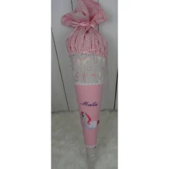 Schultüte, Zuckertüte, Einhorn auf Wunsch mit Namen und Einschulungstag bestickt  70 cm Länge