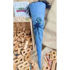 Schultüte Zuckertüte Einschulung Octopus Wollfilz gefilzte Schultüte