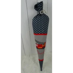 Schultüte, Zuckertüte, Feuerwehr auf Wunsch mit Namen und Einschulungstag bestickt  70 cm Länge