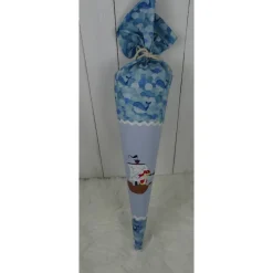 Schultüte, Zuckertüte, Piratenschiff auf Wunsch mit Namen und Einschulungstag bestickt  70 cm Länge