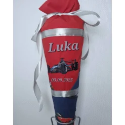 Schultüte Zuckertüte Rennauto, personalisierbar, kurzfristig lieferbar!