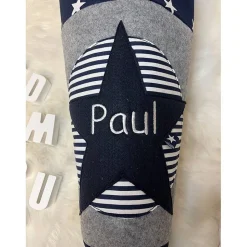 Schultüte, Zuckertüte, Schulstart, Stern mit Kreis, Filz, gestickt, genäht, mit Namen, personalisierbar, Einschulung,