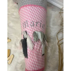 Schultüte, Zuckertüte, Schulstart, Pferd, Fell, gestickt, Pony, Blumen, genäht, mit Namen, personalisierbar, Einschulung