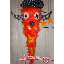 Schultüte, Zuckertüte, Schulstart, Monster, Stoff, Fell, genäht, mit Namen, personalisierbar, Einschulung, Kinder