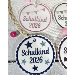 Schultüten Anhänger 2026 Schulkind Kunstleder Schultütenanhänger Regenbogen Sterne Herzen Schultüte Schulanfang