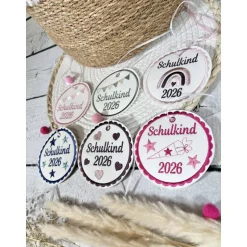 Schultüten Anhänger 2026 Schulkind Kunstleder Schultütenanhänger Regenbogen Sterne Herzen Schultüte Schulanfang