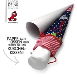 Schultüten-Bastelset  | Papprohling + Inlettkissen für Schultüte, Schultütenkissen, Zuckertüte