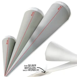 Schultüten-Bastelset | Papprohling + Inlettkissen LEER ohne Füllung für Schultüte, Schultütenkissen, Zuckertüte