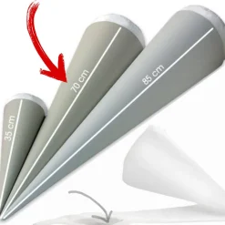 Schultüten-Bastelset | Papprohling + Inlettkissen LEER ohne Füllung für Schultüte, Schultütenkissen, Zuckertüte