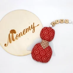 Schutzengel / Glücksbringer rot beige mit Namen personalisiert / Schutzengel Taufe / Engel aus Stoff / Geschenk