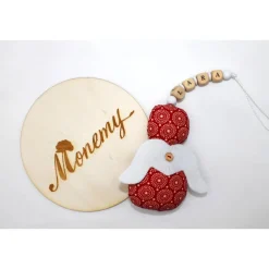 Schutzengel / Glücksbringer rot beige mit Namen personalisiert / Schutzengel Taufe / Engel aus Stoff / Geschenk