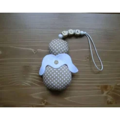 Schutzengel / Glücksbringer beige mit Namen