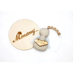 Schutzengel / Glücksbringer beige mit Namen personalisiert / Engel aus Stoff / Geschenk zur Geburt & Taufe