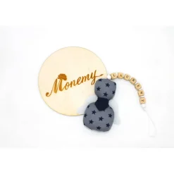 Schutzengel / Glücksbringer grau Sterne mit Namen personalisiert / Schutzengel Taufe / Engel aus Stoff / Geschenk Geburt