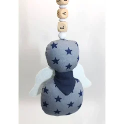 Schutzengel / Glücksbringer grau Sterne mit Namen personalisiert / Schutzengel Taufe / Engel aus Stoff / Geschenk Geburt