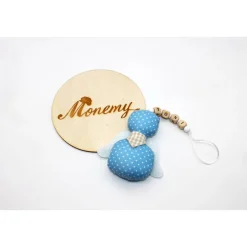 Schutzengel / Glücksbringer hellblau mit Namen personalisiert / Schutzengel Taufe / Engel aus Stoff / Geschenk Geburt