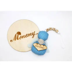 Schutzengel / Glücksbringer hellblau mit Namen personalisiert / Schutzengel Taufe / Engel aus Stoff / Geschenk Geburt