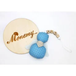 Schutzengel / Glücksbringer hellblau mit Namen personalisiert / Schutzengel Taufe / Engel aus Stoff / Geschenk Geburt