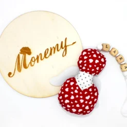 Schutzengel / Glücksbringer Anhänger rot Herz mit Namen personalisiert / Schutzengel Taufe / Engel aus Stoff