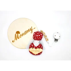 Schutzengel / Glücksbringer Anhänger rot Herz mit Namen personalisiert / Schutzengel Taufe / Engel aus Stoff