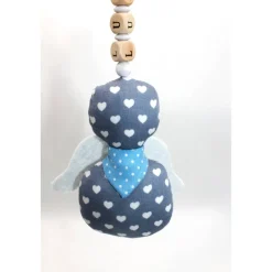 Schutzengel / Glücksbringer grau Herz mit Namen