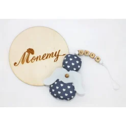 Schutzengel / Glücksbringer grau Herz mit Namen