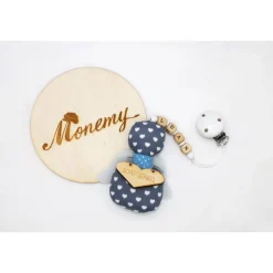 Schutzengel / Glücksbringer grau Herz mit Namen