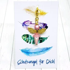 Schutzengel Ballerina goldfarben rosa – Glücksbringer & Gastgeschenk