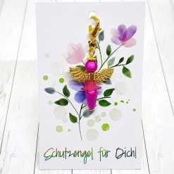 Schutzengel Ballerina goldfarben/pink – Glücksbringer & Geschenkidee mit Schmuckkärtchen