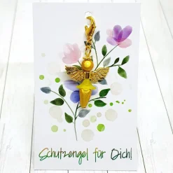 Schutzengel Ballerina goldfarben – Glücksbringer & Geschenk mit Schmuckkärtchen