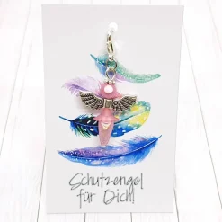 Schutzengel Ballerina silberfarben / rosa – Glücksbringer & Geschenkidee