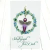 Schutzengel Ballerina silberfarben lila – Glücksbringer & Geschenk mit Schmuckkärtchen
